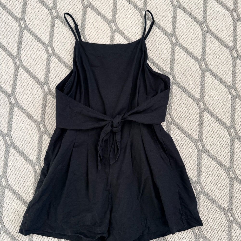 Madewell Classic Black Linen Romper